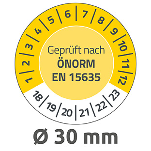 AVERY ZWECKFORM 6991-2018 PRÜFPL ÖNORM EN15635 18-23 NOPEEL Ø30 GB