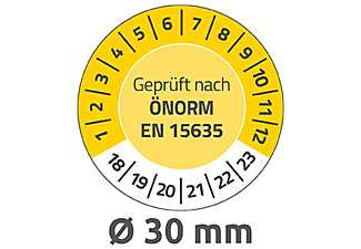 AVERY ZWECKFORM Prüfplaketten, Ø 30 mm, 10 Bogen/80 Etiketten, gelb (6991-2018)