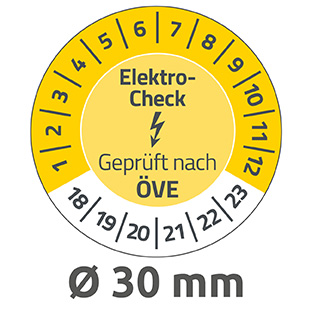 AVERY ZWECKFORM 6995-2018 PRÜFPL ELEKTRO-CH ÖVE 18-23 NOPEEL Ø30GB