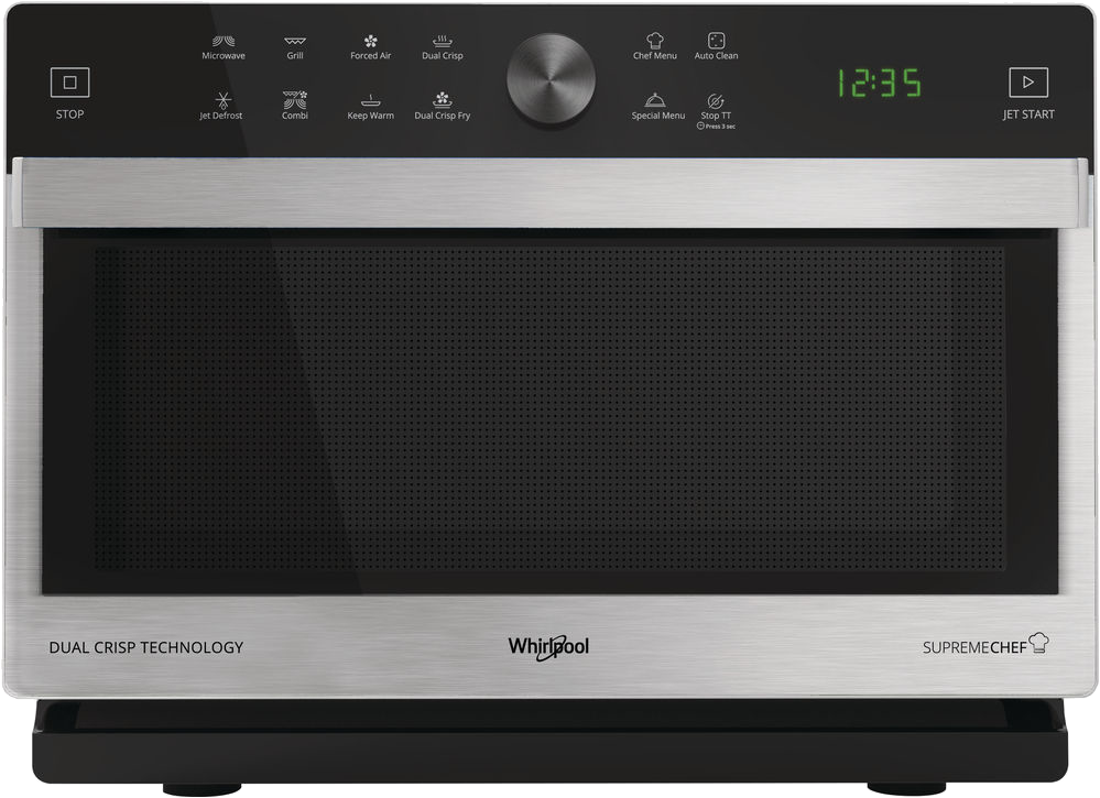 WHIRLPOOL MWP 338 SX Mikrohullámú sütő, grill, crisp (pirítás) és hőlégbefúvás funkció, AutoClean öntisztítás