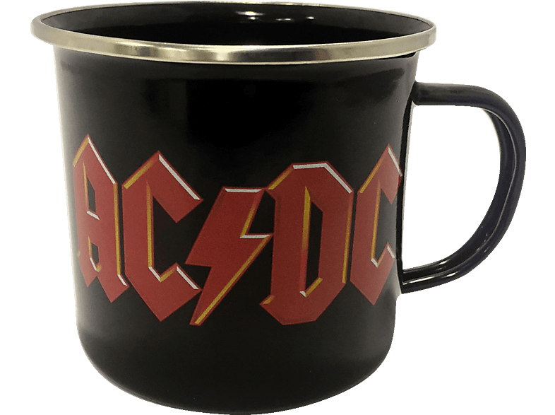 KLANGUNDKLEID.DE AC/DC Tasse LOGO Emaille Kaffeebecher Merchandise