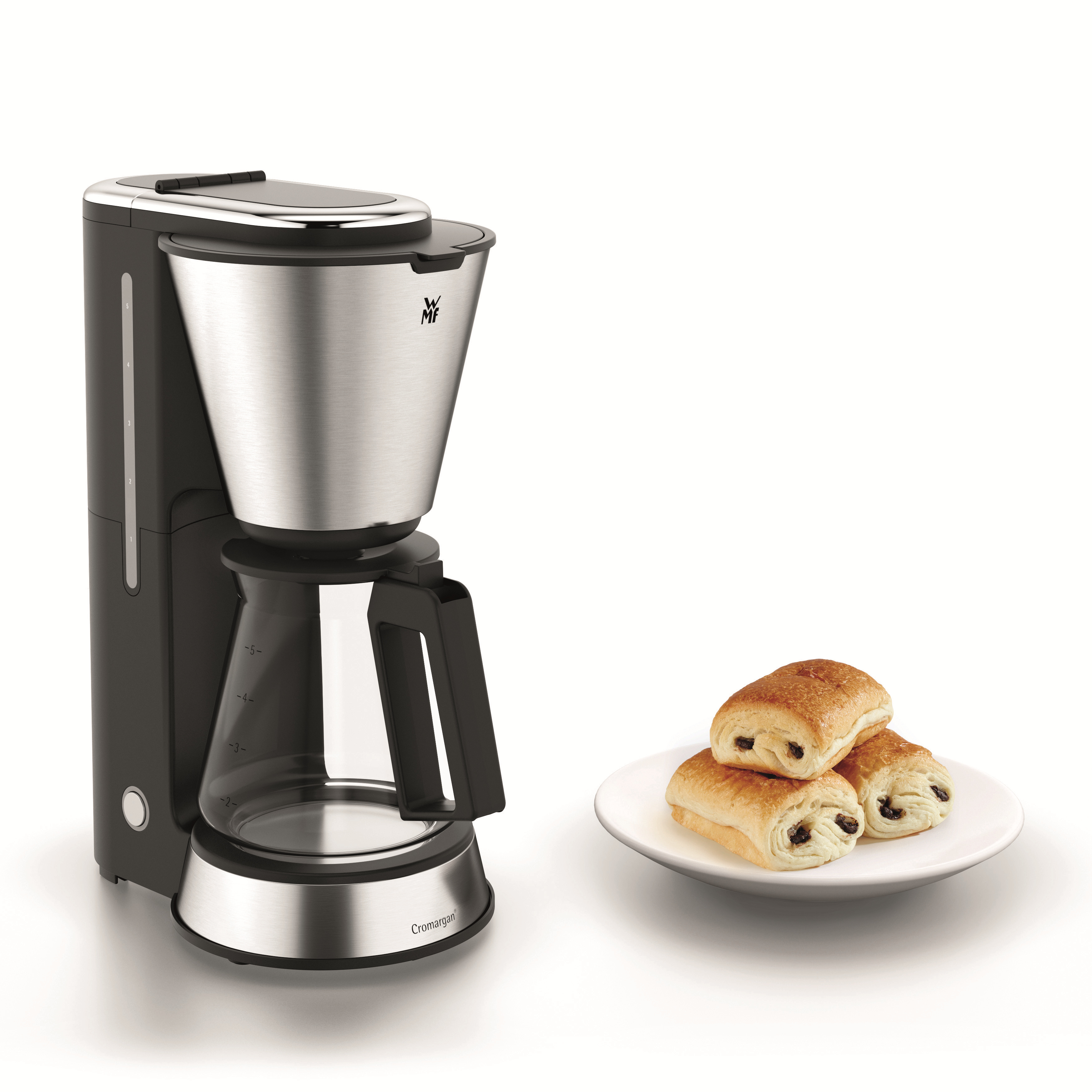 WMF  KITCHENminis Aroma - Filterkoffiezetapparaat - Inhoud watertank: 0,625 l - Type kan: Aroma glazen-kan  - Zilver
