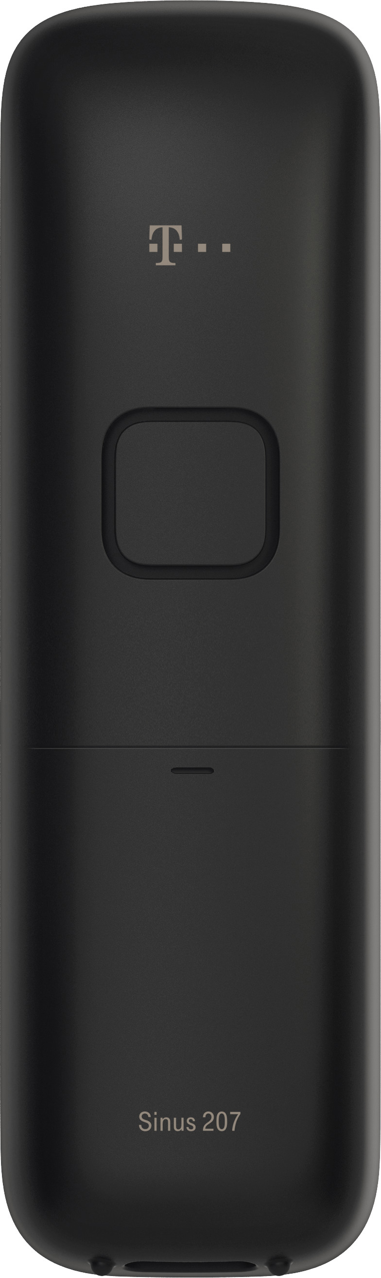 Ein schwarzes Telefon mit dem T-Mobile-Logo und dem Namen Sinus 207 unten.
