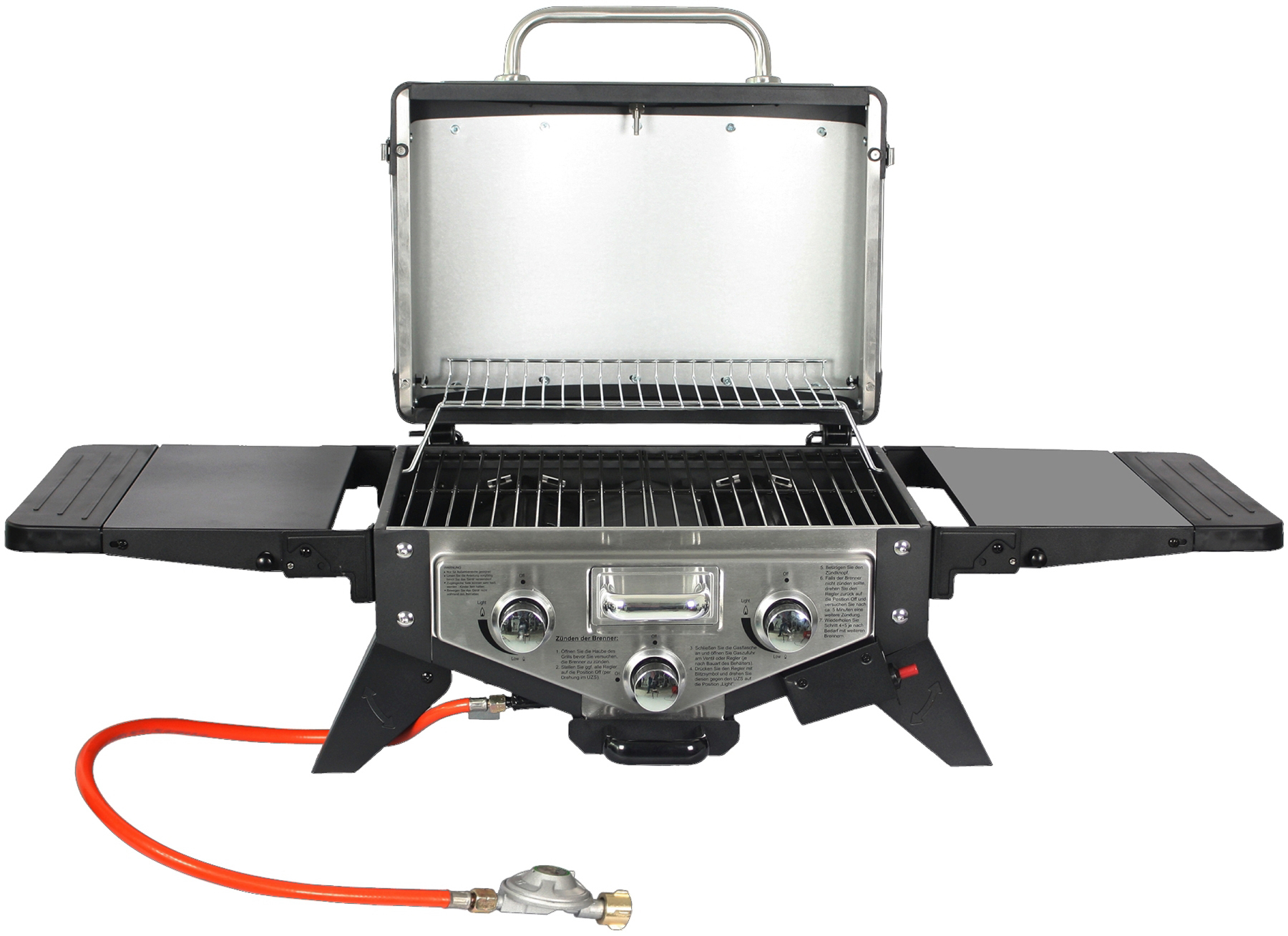EL FUEGO AY 5261 Smoker Medison Gasgrill, Silber/Schwarz 