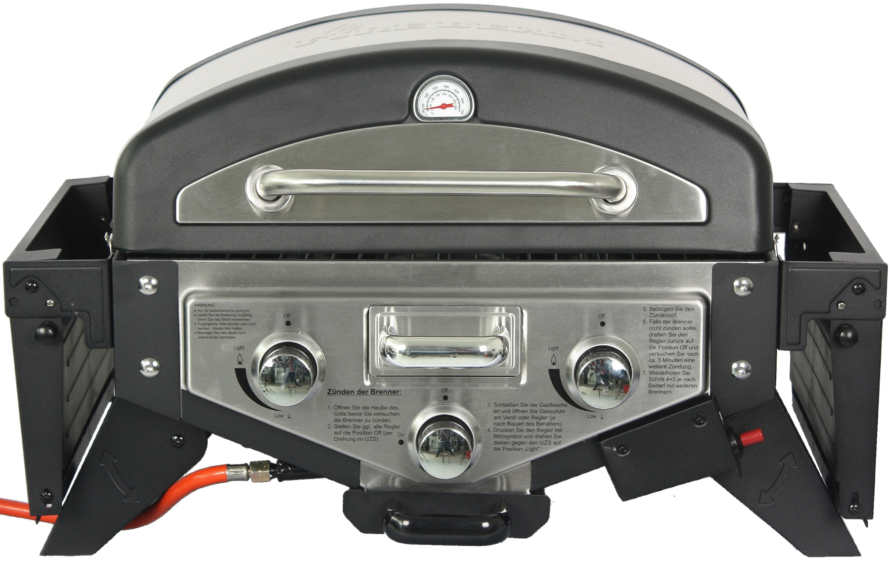 EL FUEGO AY 5261 Smoker Medison Gasgrill, Silber/Schwarz 