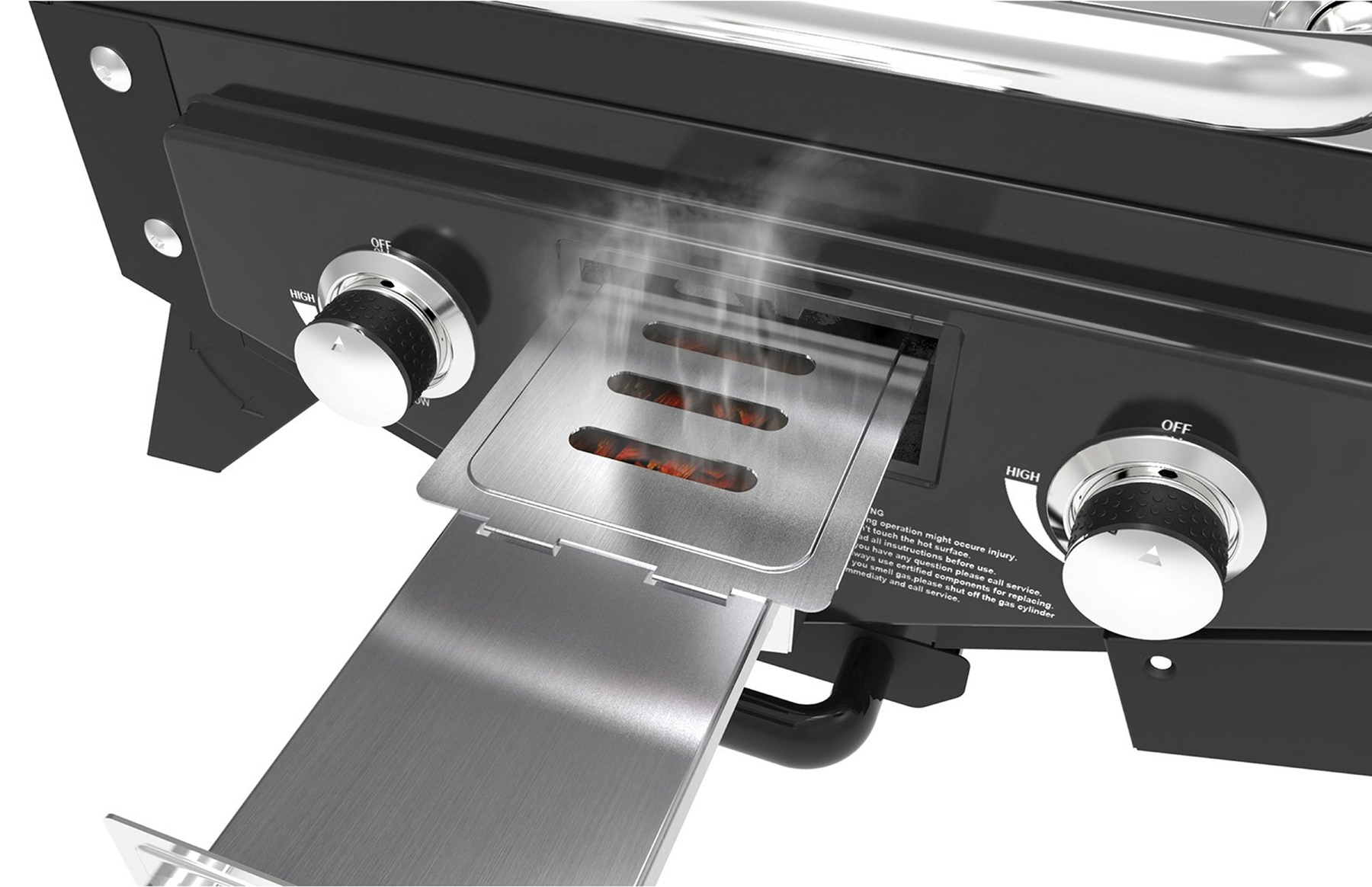EL FUEGO AY 5261 Smoker Medison Gasgrill, Silber/Schwarz 