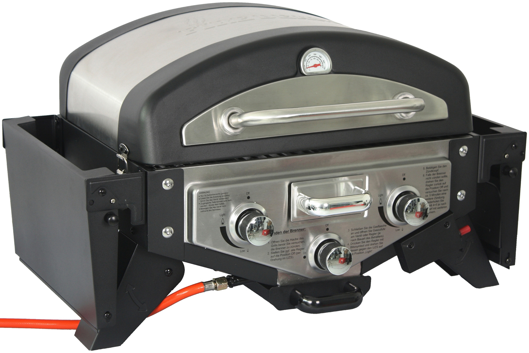 EL FUEGO AY 5261 Smoker Medison Gasgrill, Silber/Schwarz 