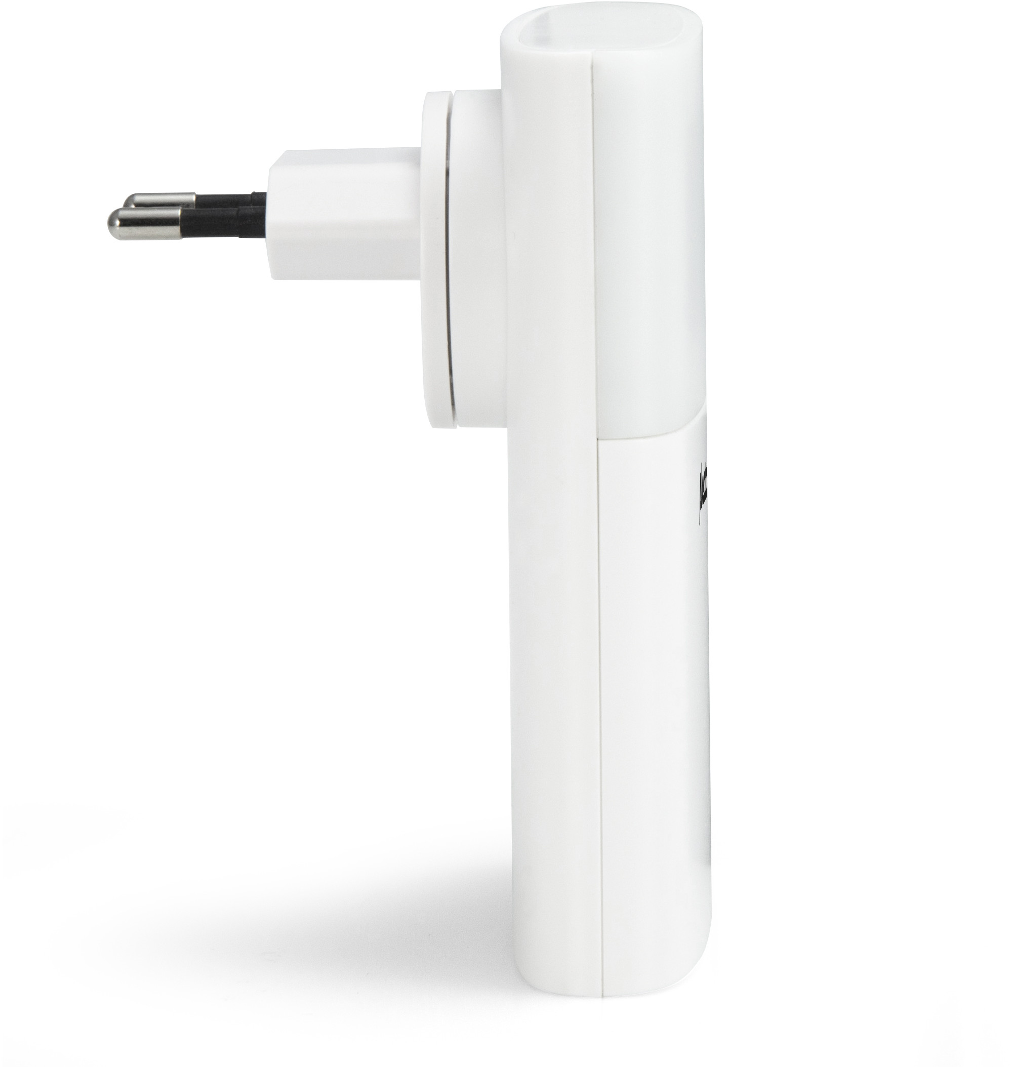 A white plug-in adapter.