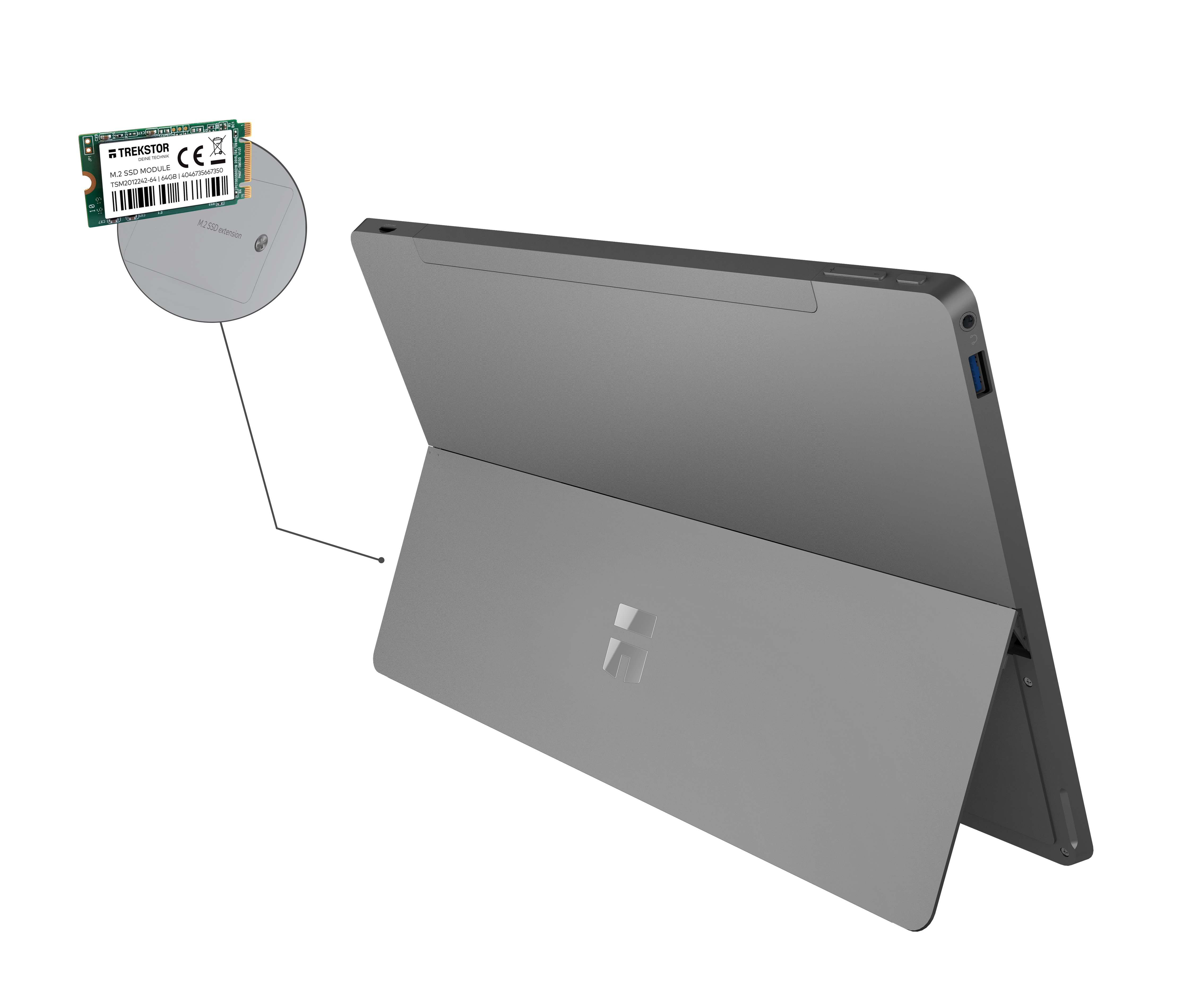 TREKSTOR Primetab T13B (Ausstellungsstück) Convertible, 13,3 Zoll, Full-HD Touchscreen, Intel® Pentium® Prozessor N4200 (bis zu 2,50 GHz, 2 MB Intel® Cache), 4 GB
