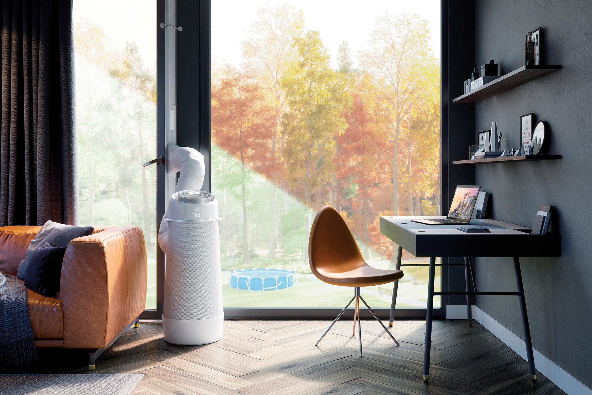 AEG AirOundio AXP26V578HW Klimagerät Silber/ Weiß (Max. Raumgröße: 40 m², EEK: A+)