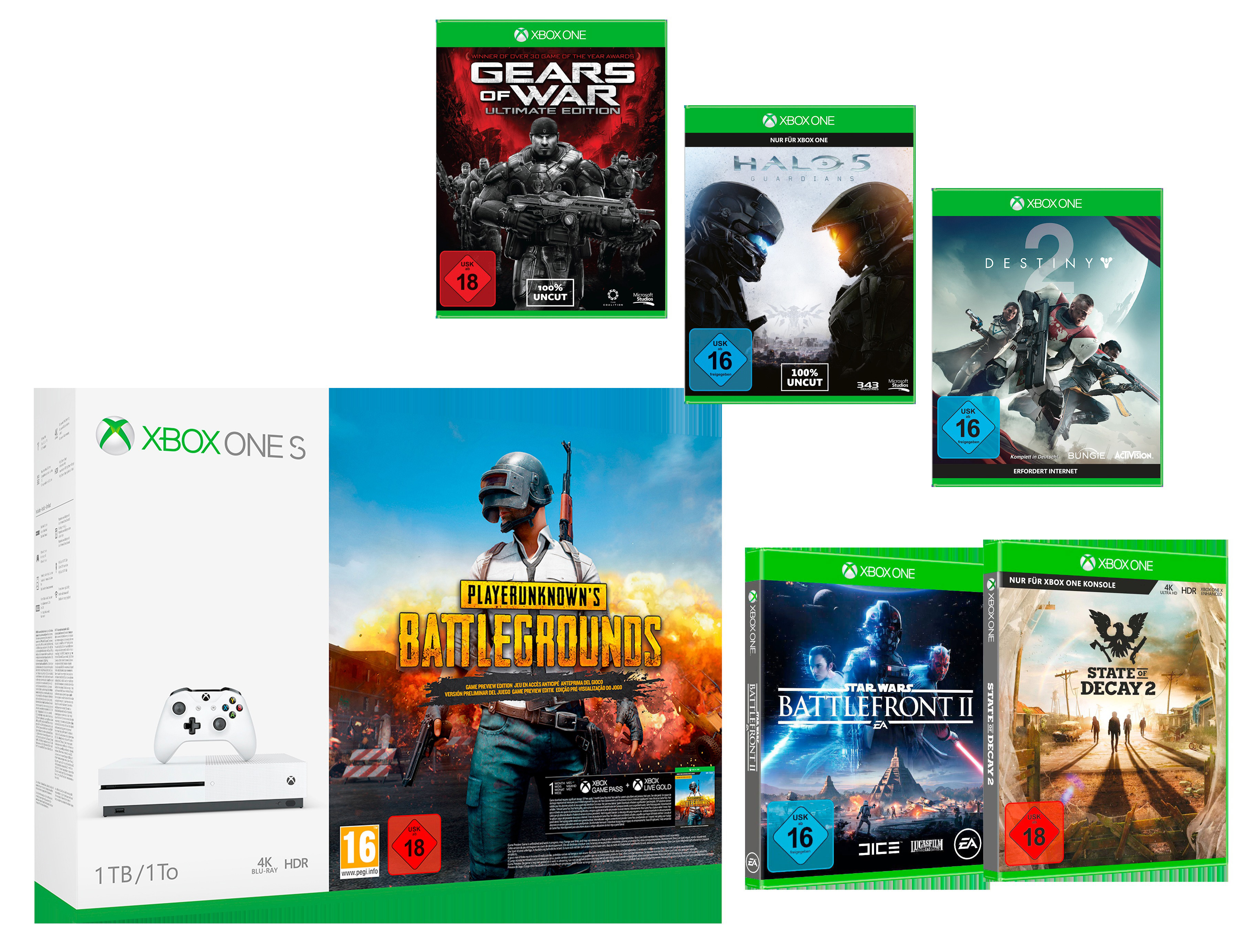 MICROSOFT Xbox One S 1TB Konsole - Action Bundle 2018