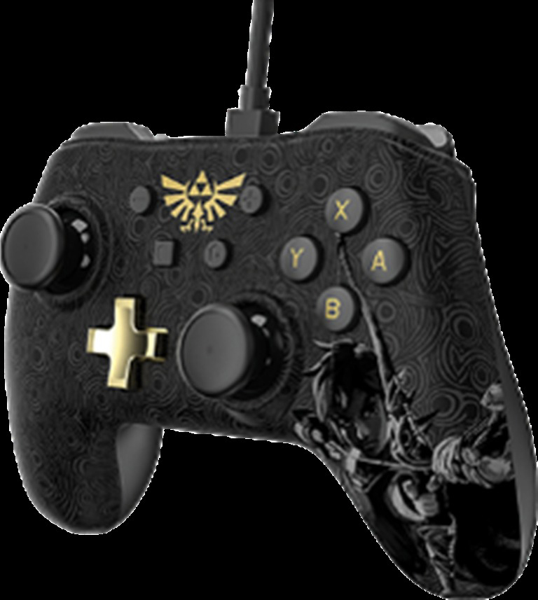 NORDIC GAME SUPPLY Switch Wired Controller Plus Zelda: Breath of the Wild Edition Controller Schwarz/Gold für Nintendo Switch