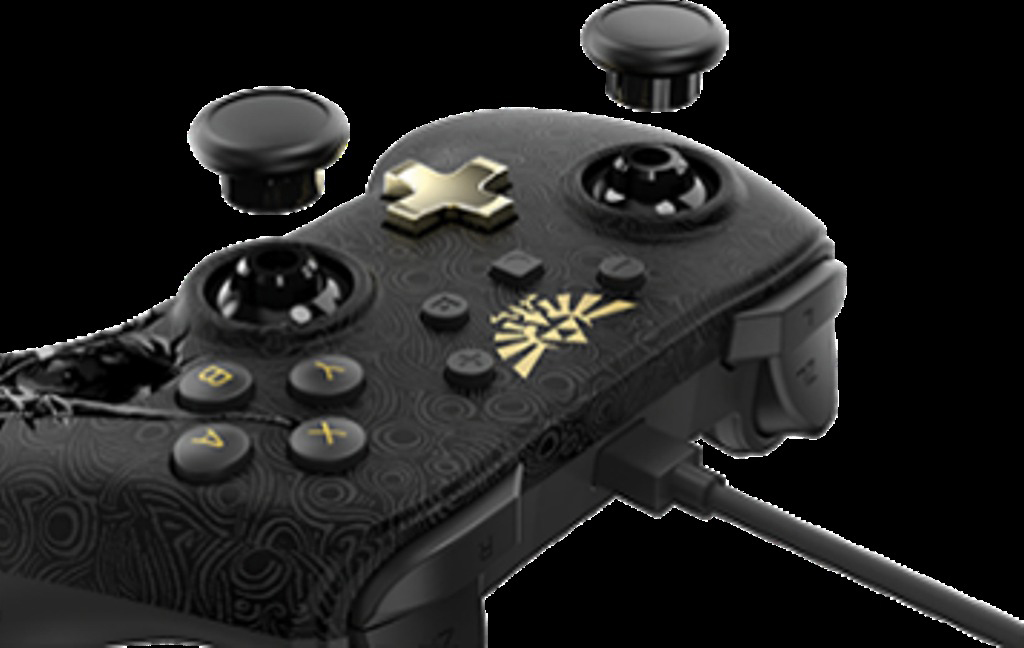 NORDIC GAME SUPPLY Switch Wired Controller Plus Zelda: Breath of the Wild Edition Controller Schwarz/Gold für Nintendo Switch