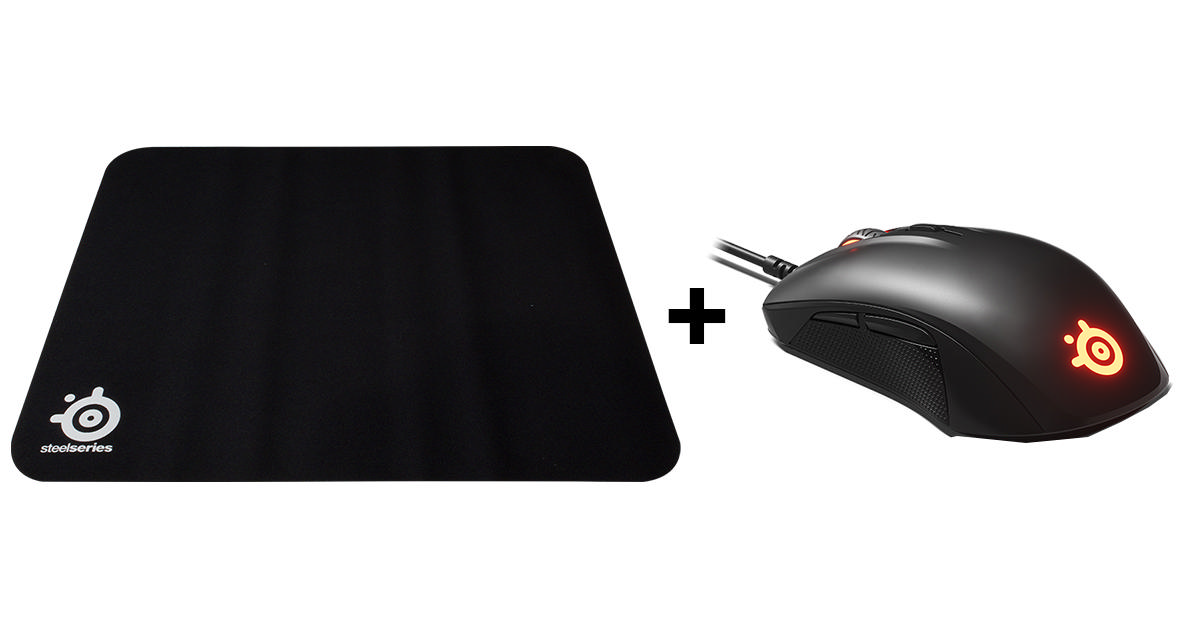 STEELSERIES Rival 110 Mouse ve QCK Mousepad Siyah