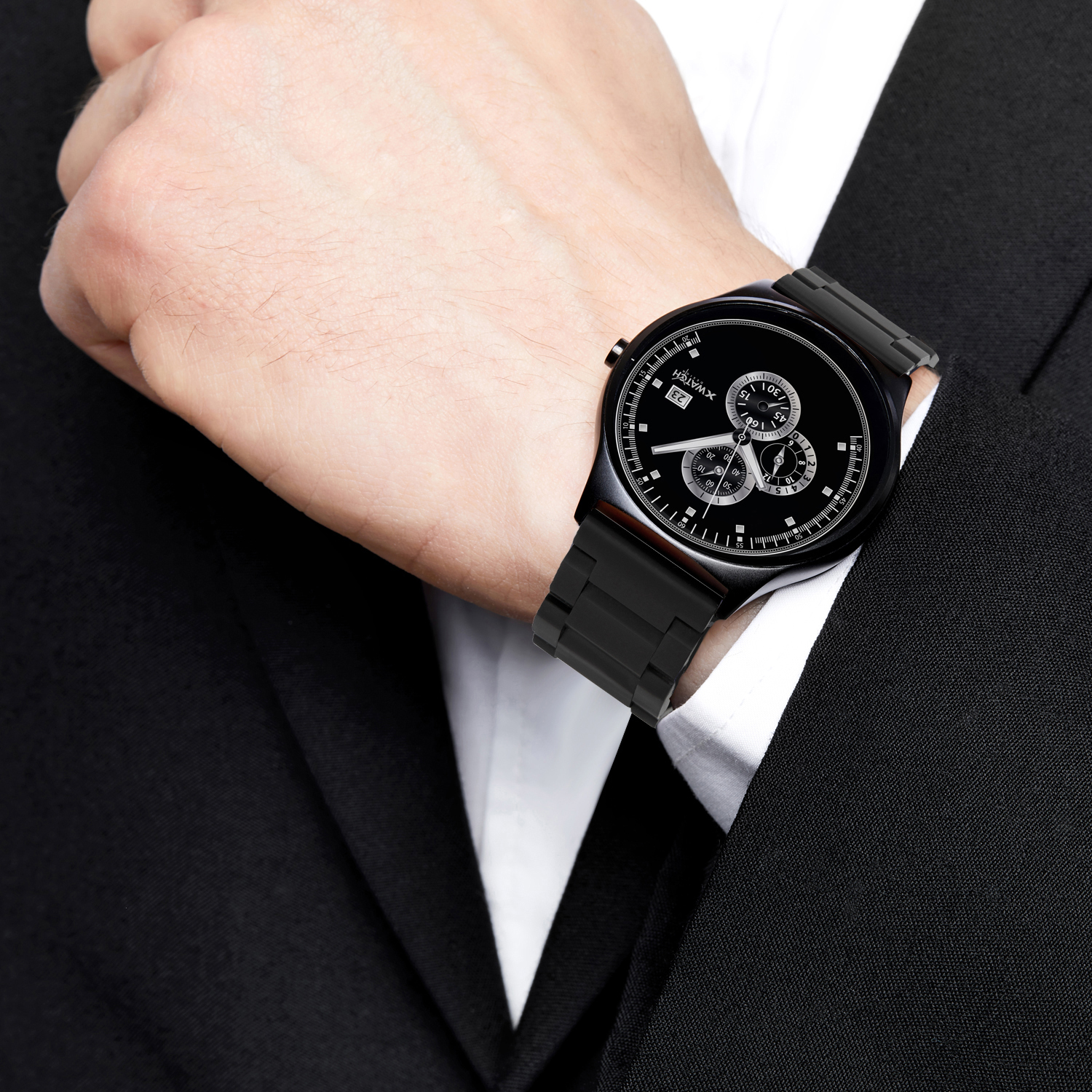 X-WATCH QIN XW PRIME II Smartwatch Metall Metall, 265 mm, Schwarz