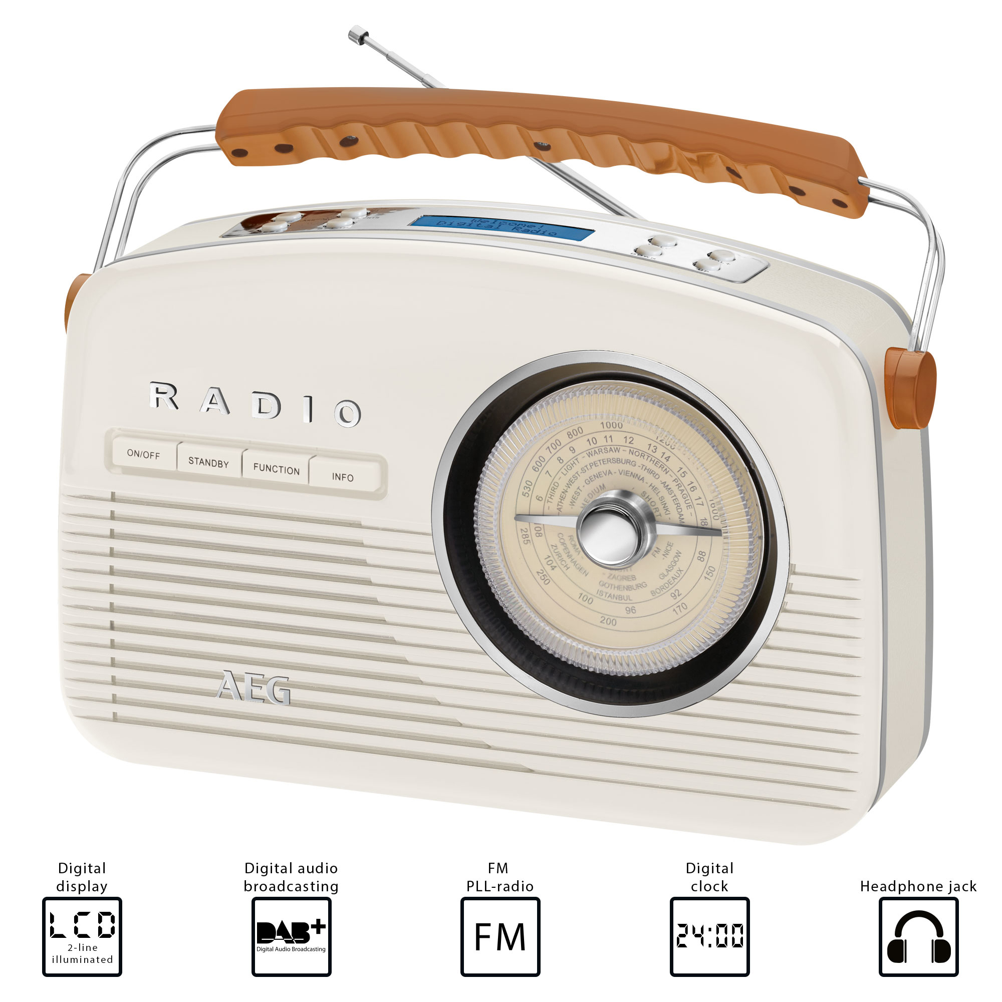 AEG NDR 4156 Digitalradio, DAB+, DAB, Creme