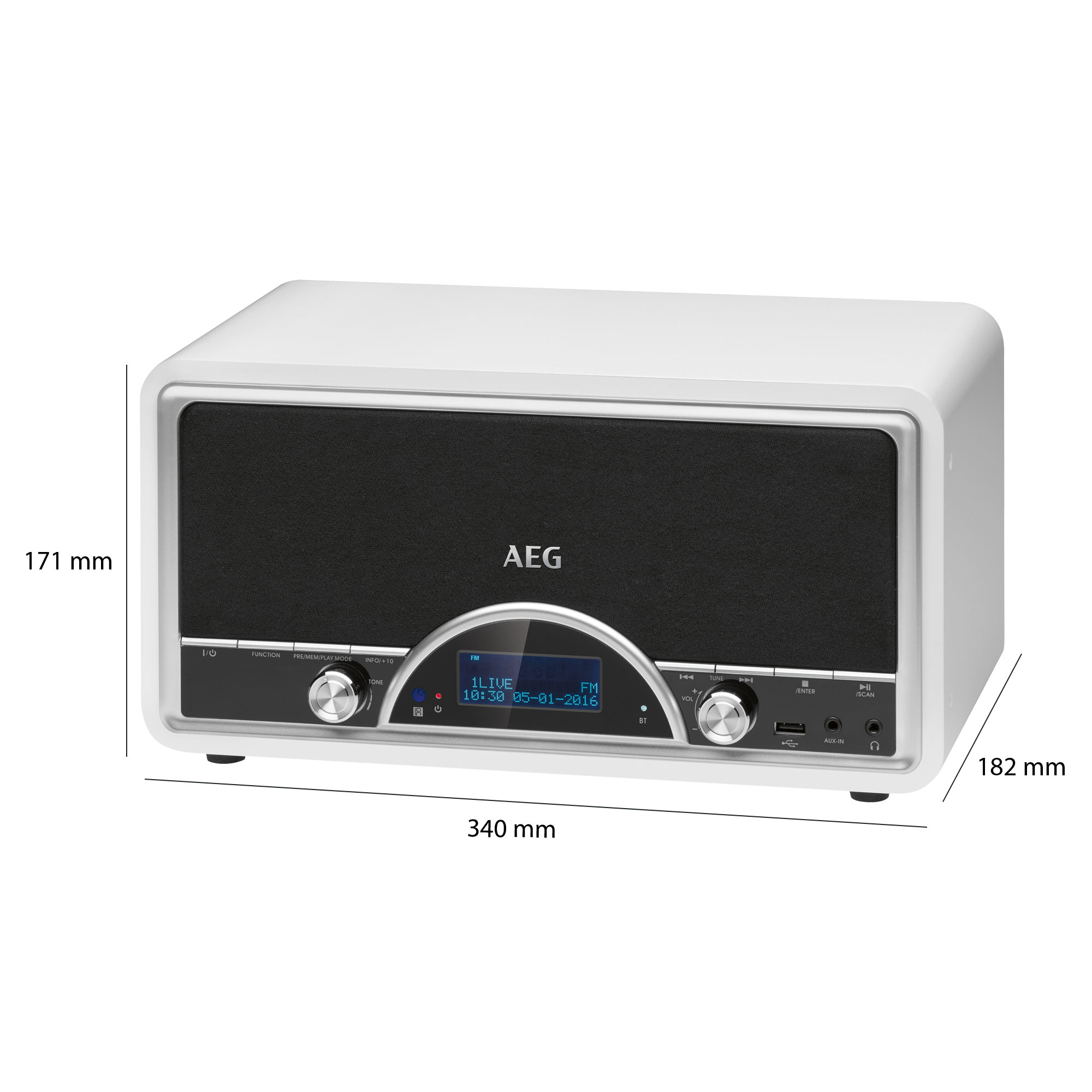 AEG AEG NDR 4378 weiß Digitalradio, DAB+, DAB, Weiß