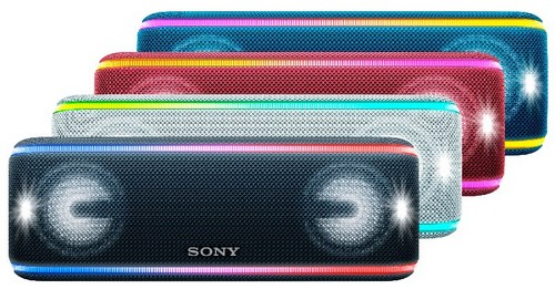 Altavoz inalámbrico - Sony SRS-XB41B.EU8, Bluetooth, NFC, Resistente al agua, Iluminación, Extra