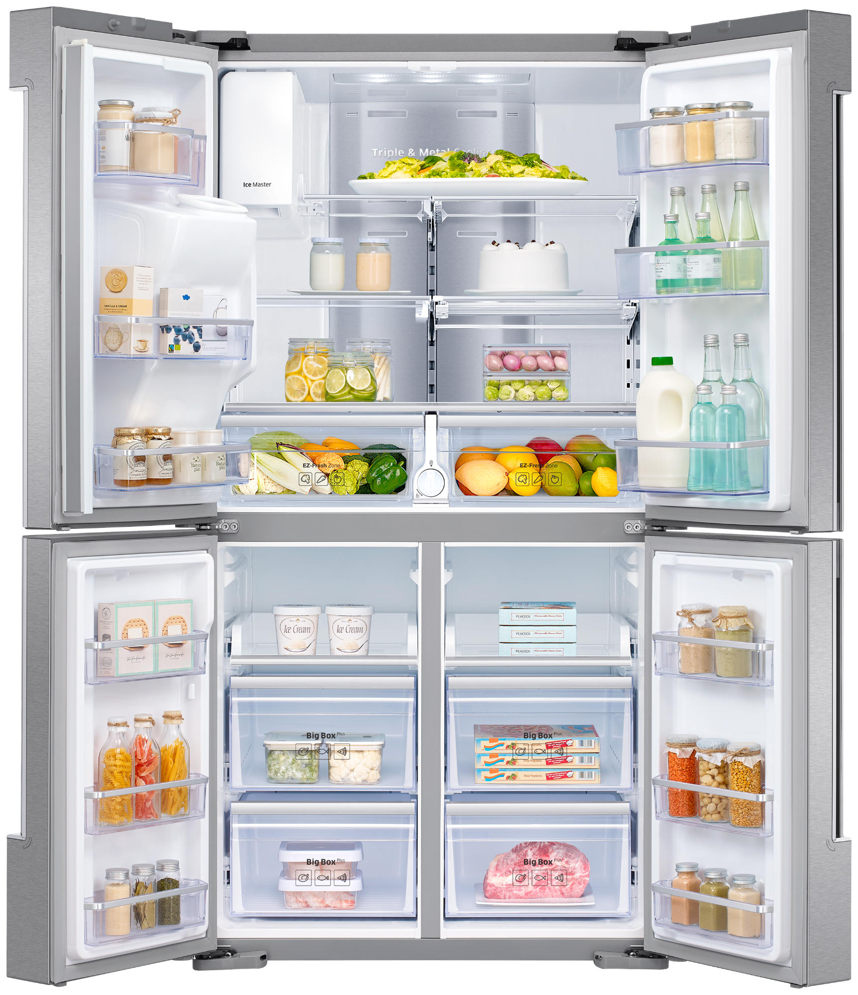 SAMSUNG RF56N9740SR/EF French Door (608 l, G, 1825 mm hoch, Edelstahl)