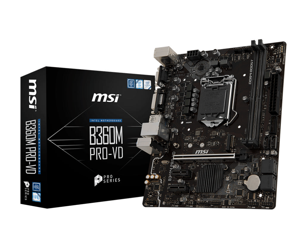 MSI B360M PRO-VD DDR4 2666 DVI VGA SATA 6GB/S USB3.1 mATX Ekran Kartı