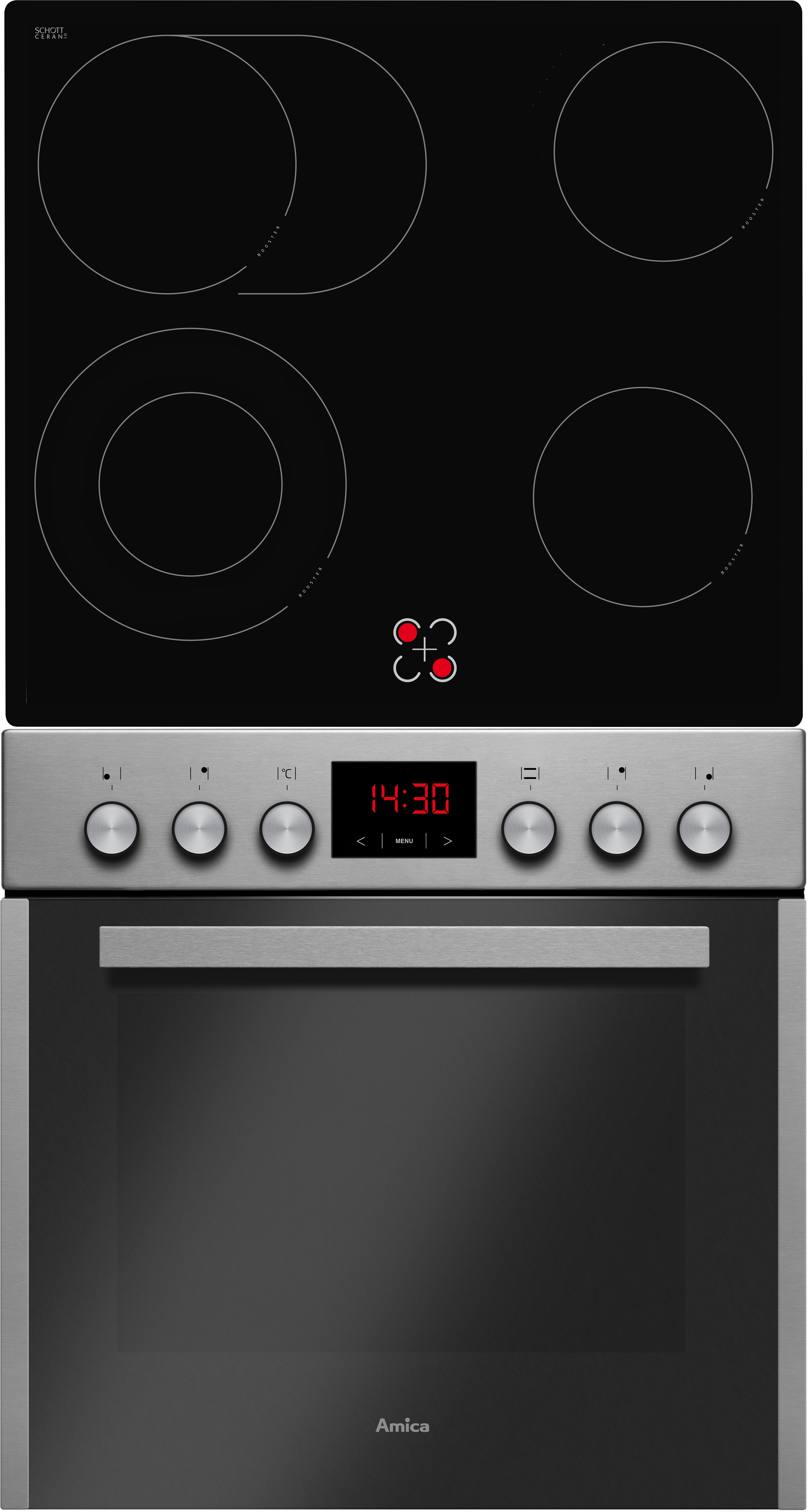 AMICA EHC 933 005 E, Einbauherdset (Elektrokochfeld, A, 65 l)