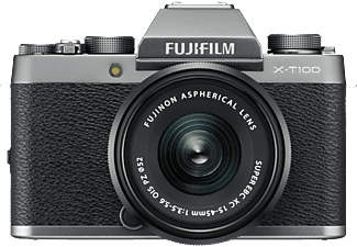 FUJIFILM X-T100 D.Silver + 15-45MM XC - Systemkamera Dunkelsilber