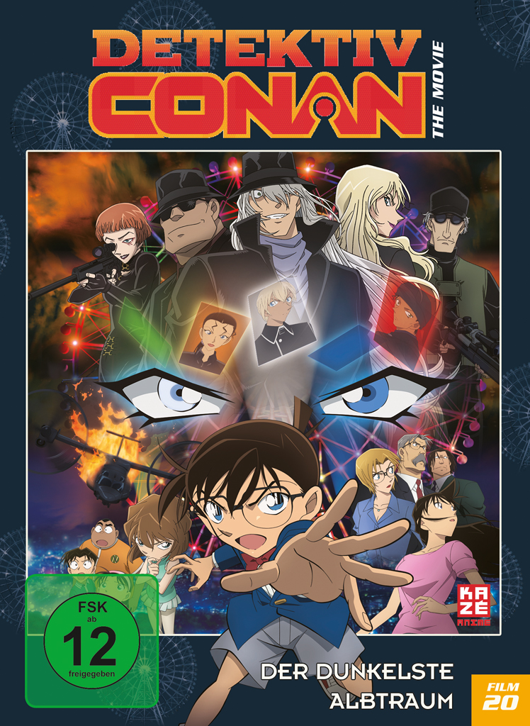 Anime-Filmplakat mit Charakteren, zentraler Junge greift, leuchtende Farben, dunkler Hintergrund.