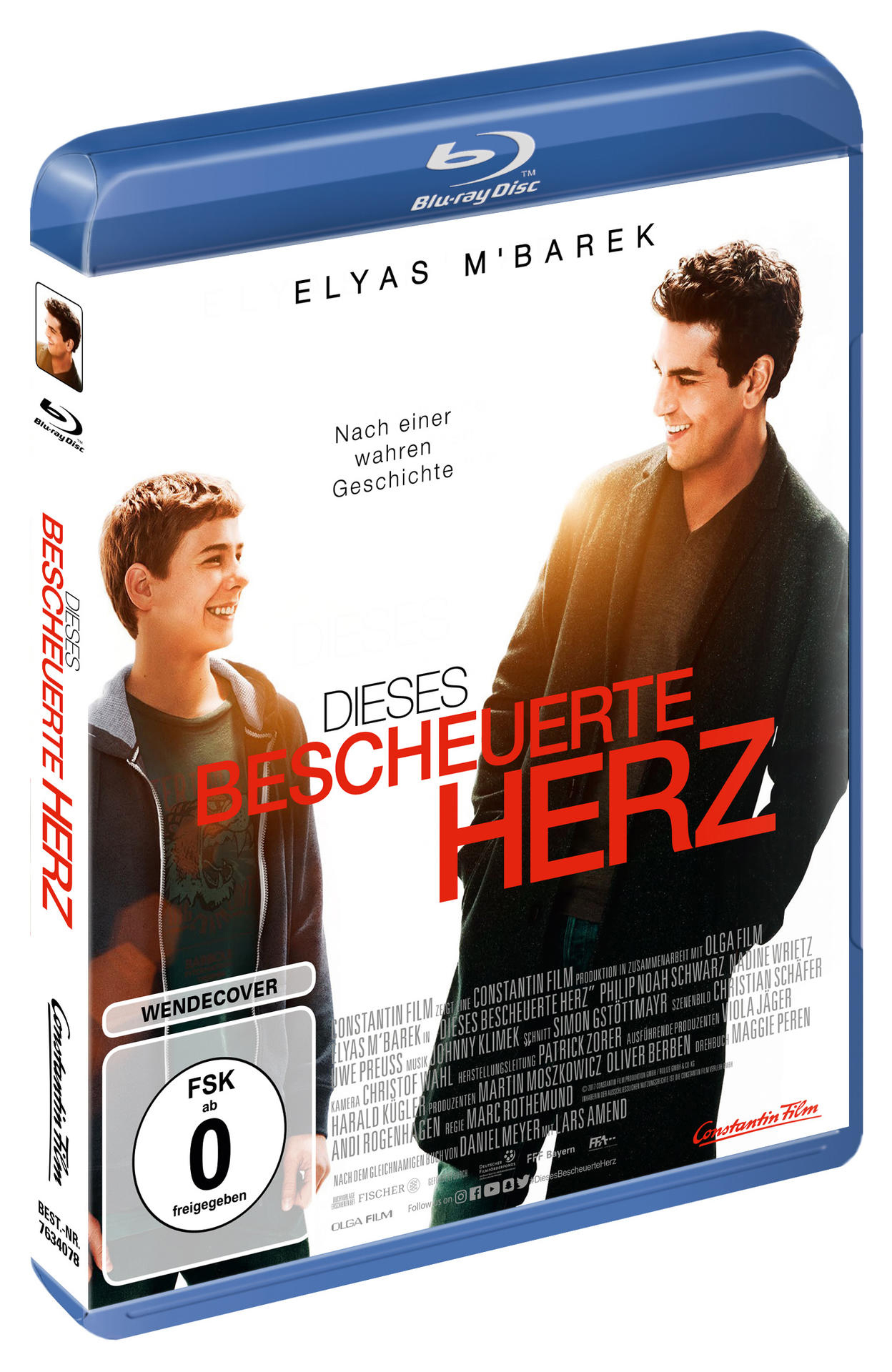 Blu-ray-Filmhülle mit einem Foto von zwei Männern mit dem Titel „Dieses bescherrte Herz“.