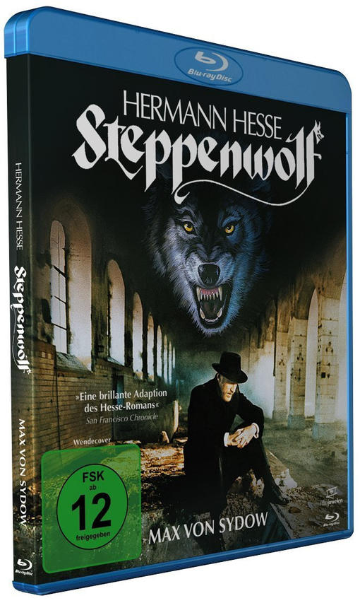 Blu-ray-Disc-Hülle mit Buchcover-Artwork eines Wolfs und eines Mannes.