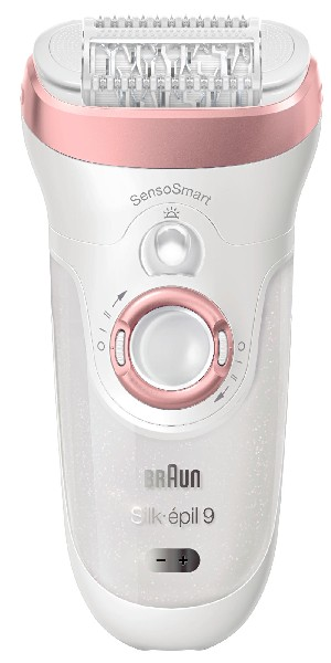 Depiladora - Braun Silk-épil 9 9/880, Wet & Dry, SensoSmart, Inalámbrica, Cabezal extra ancho,