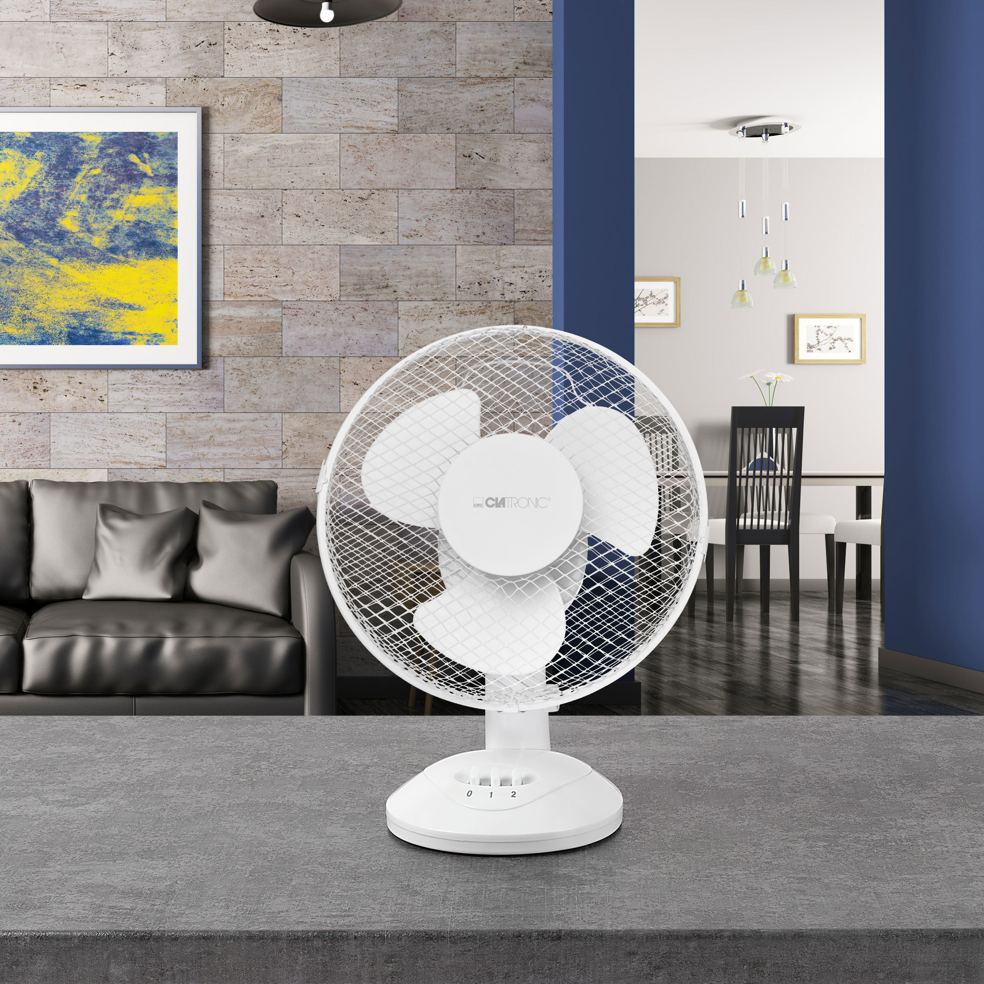 CLATRONIC VL 3601 Tischventilator Weiß (30 Watt)