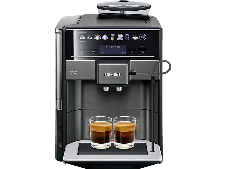 Kaffeevollautomat SIEMENS TE657509DE s700 Kaffeevollautomat Keramikmahlwerk Plus MediaMarkt EQ.6 | Schwarz