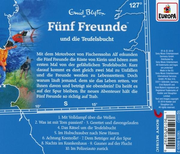 Buchcover: Fünf Freunde, deutscher Text, Illustration eines Hubschraubers.