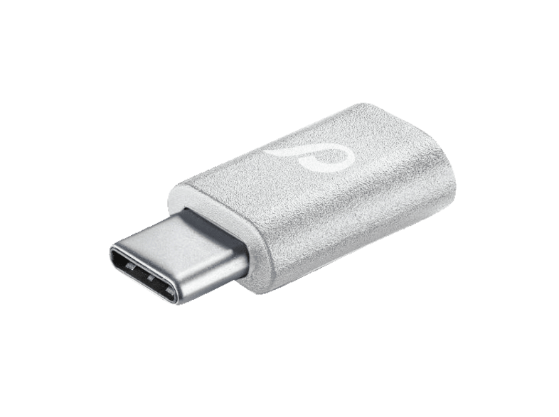 Cellular Line Compact Micro Usb Auf Usb Type C Adapter In Weiss