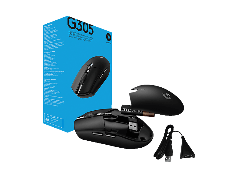 Logitech G G305 Lightspeed Kabellose Gaming Maus, Batterielebensdauer von 250 Stunden, Schwarz — Foto 5 von 5