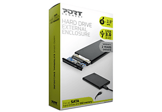 PORT DESIGNS DESIGNS HDD Enclosure SATA 2.5" - Boîtier de disque dur (Noir)