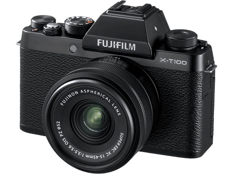 FUJI Hybride camera X-T100 Zwart + XC 15-45 mm OIS PZ (D10694-BK)