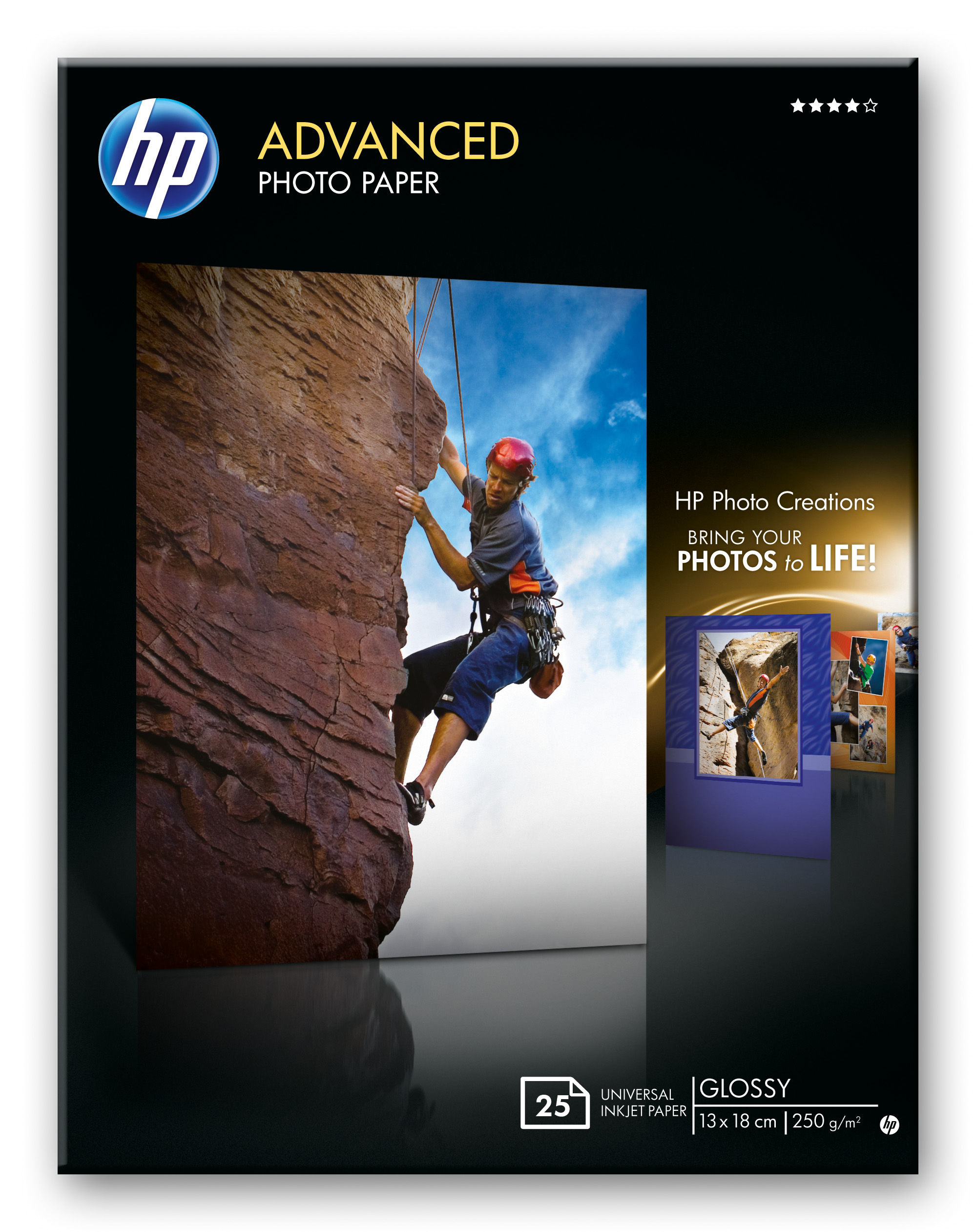 HP Hp Q8696A Gelısmıs Parlak Fotograf Kagıdı - 25 Yaprak - 13 X 18 Cm - Kenar Bosluksuz - 250 G/M2