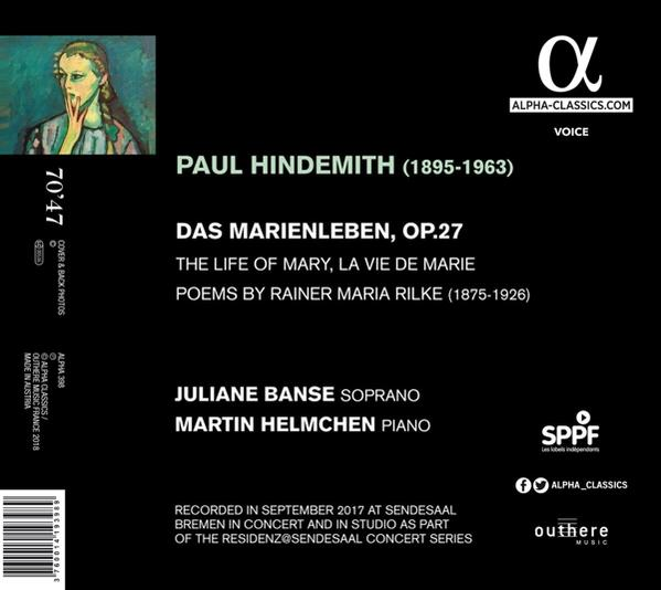 CD-Cover mit Text über Paul Hindemith und sein Werk. Enthält ein Porträt und Albumdetails.