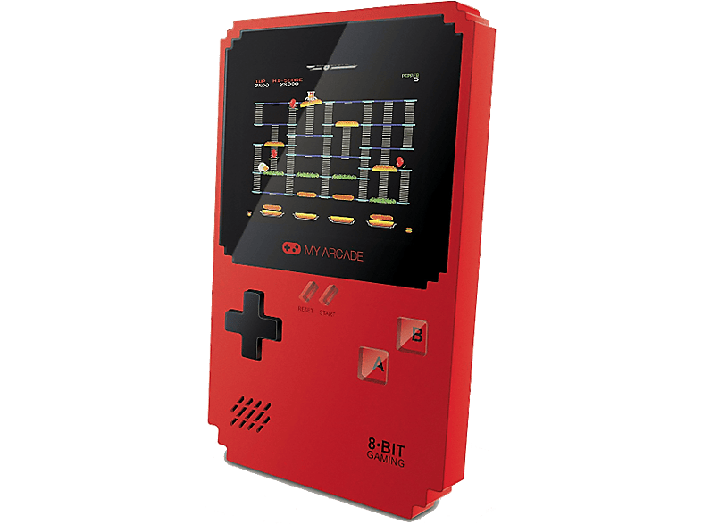 MY ARCADE Handheld Konsole Data East Pixel Classic Portable Game System (300 Spiele) rot; Tragbares Gaming-System