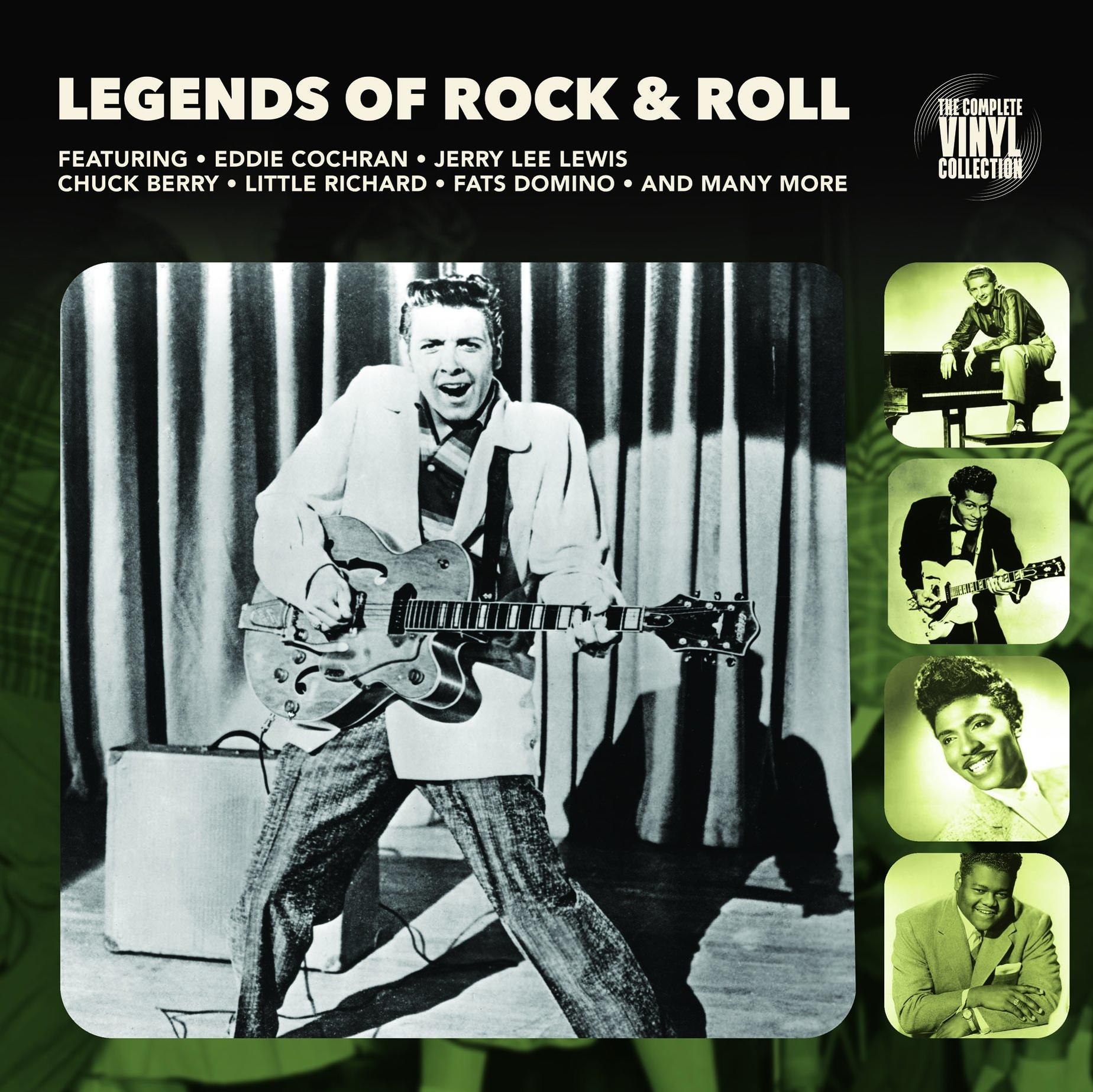 Rock & Roll legendák album borító, négy művésszel a jobb oldalon.