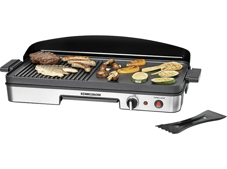 2003 Watt) Elektrogrill, BBQ (1900 Schwarz/Edelstahl ROMMELSBACHER