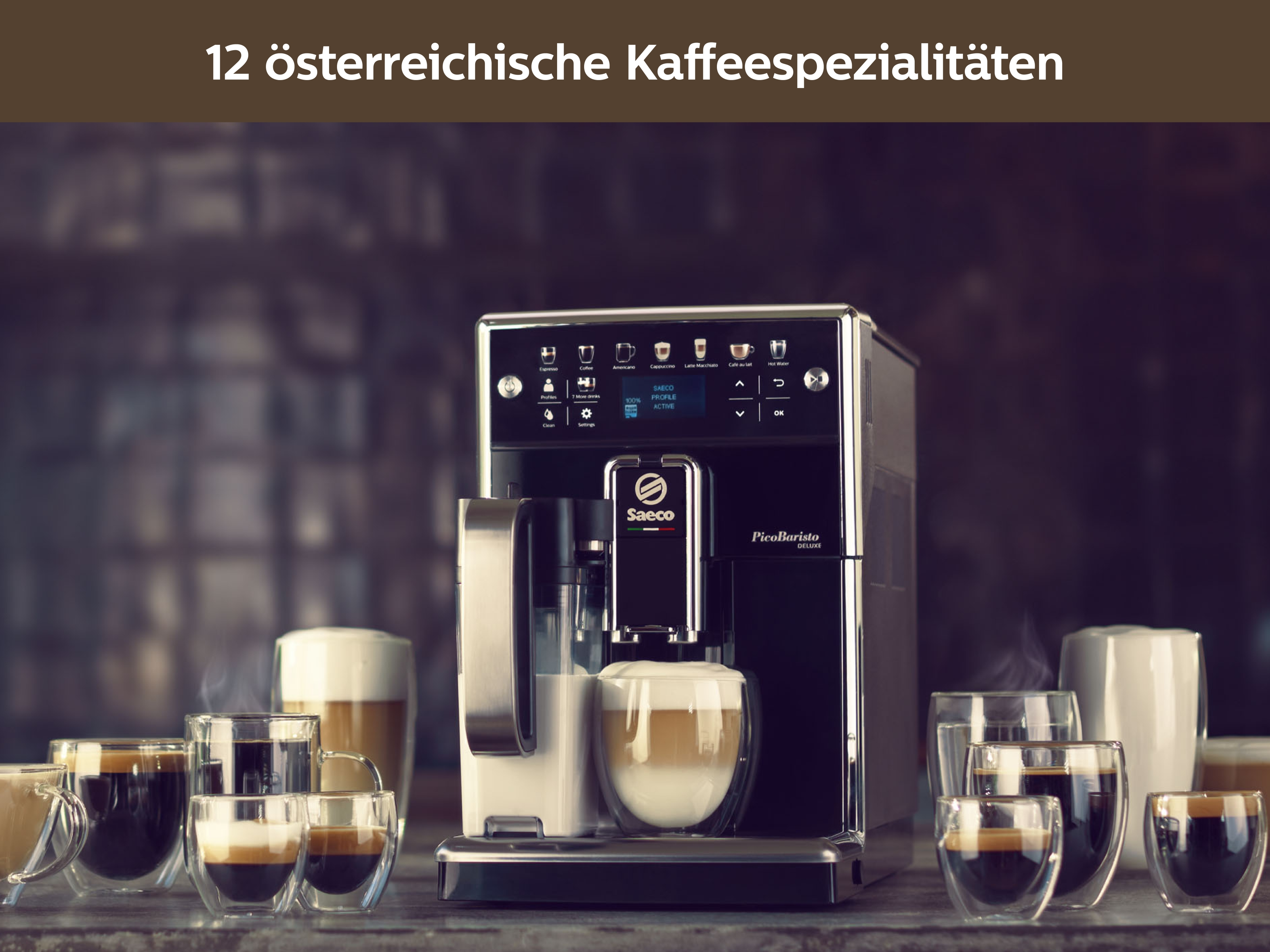 SAECO Kaffeevollautomat PicoBaristo Deluxe SM5570/10, klavierlack-schwarz Kaffeevollautomat (Klavierlack/Schwarz, Keramikmahlwerk, 15 bar, integrierter Milchbehälter)