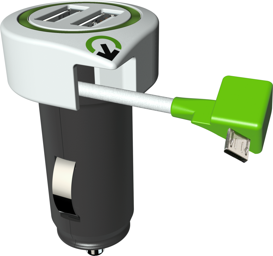 Q2 3.100110 autós töltő 3x USB + Micro kábel