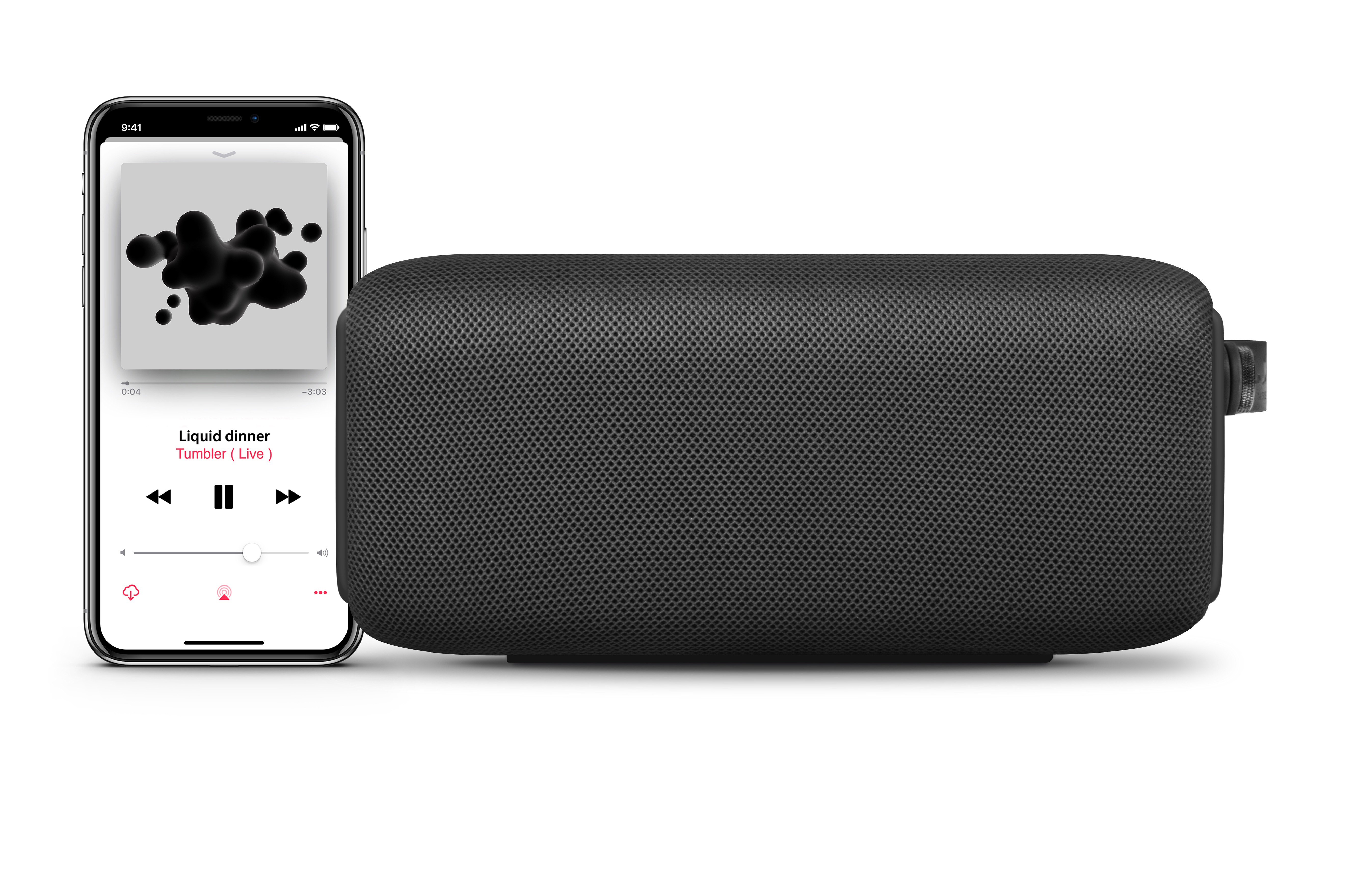 FRESH N REBEL Rockbox Bold M Bluetooth Lautsprecher, Grau, Wasserfest