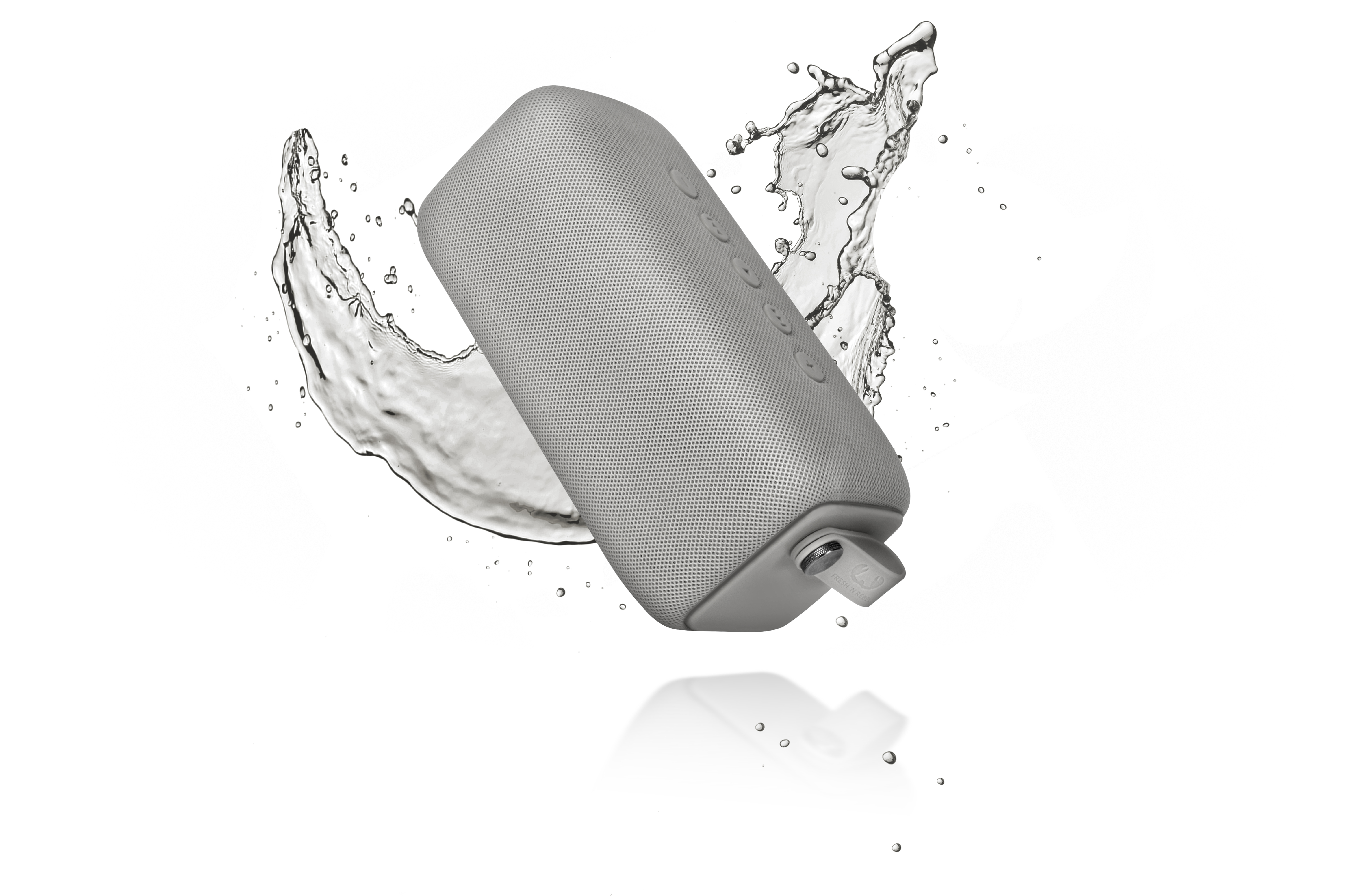 FRESH ‘N REBEL Rockbox Bold M Bluetooth Lautsprecher, Hellgrau, Wasserfest