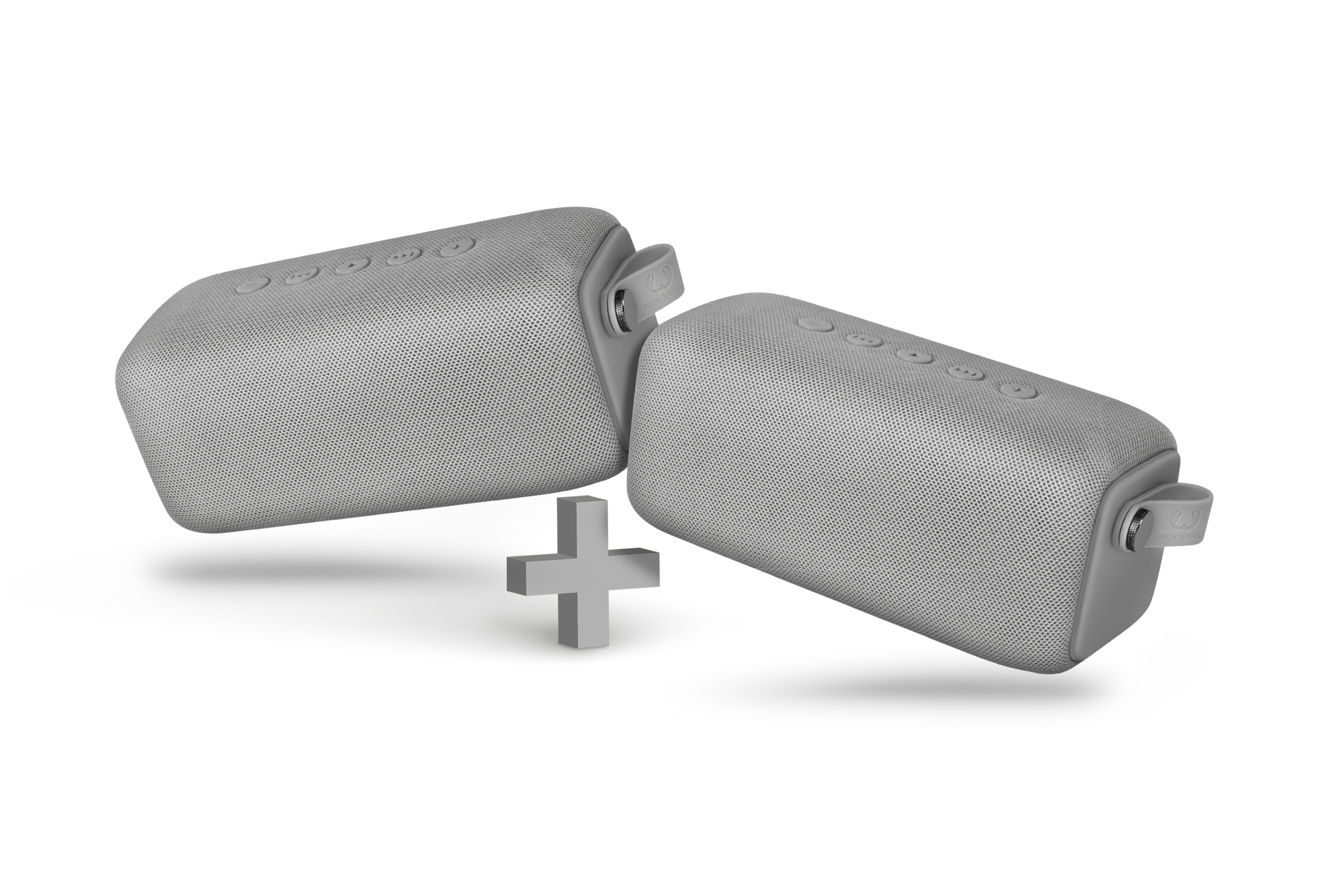 FRESH ‘N REBEL Rockbox Bold M Bluetooth Lautsprecher, Hellgrau, Wasserfest