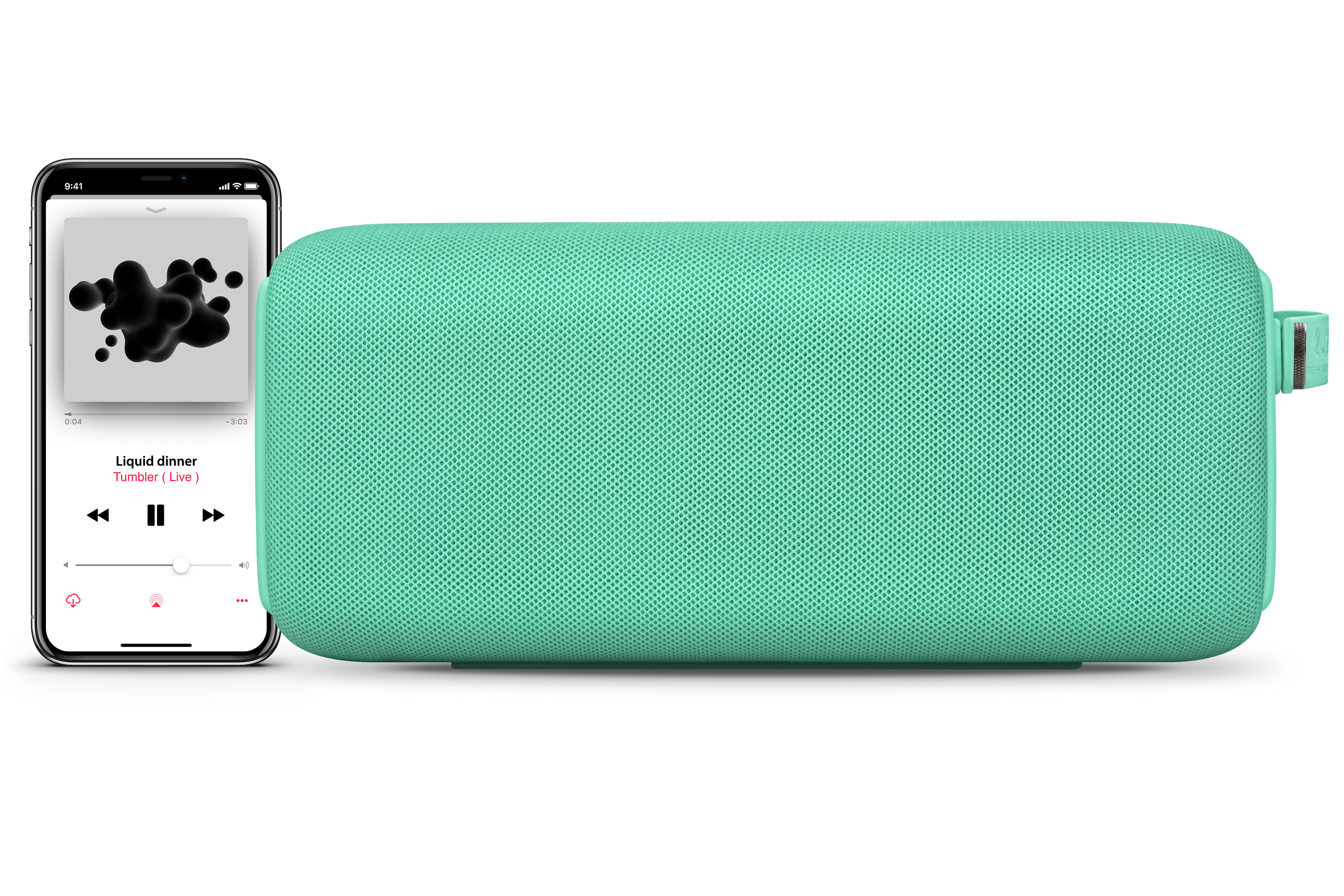 FRESH ‘N REBEL Rockbox Bold L Bluetooth Lautsprecher, Türkis, Wasserfest