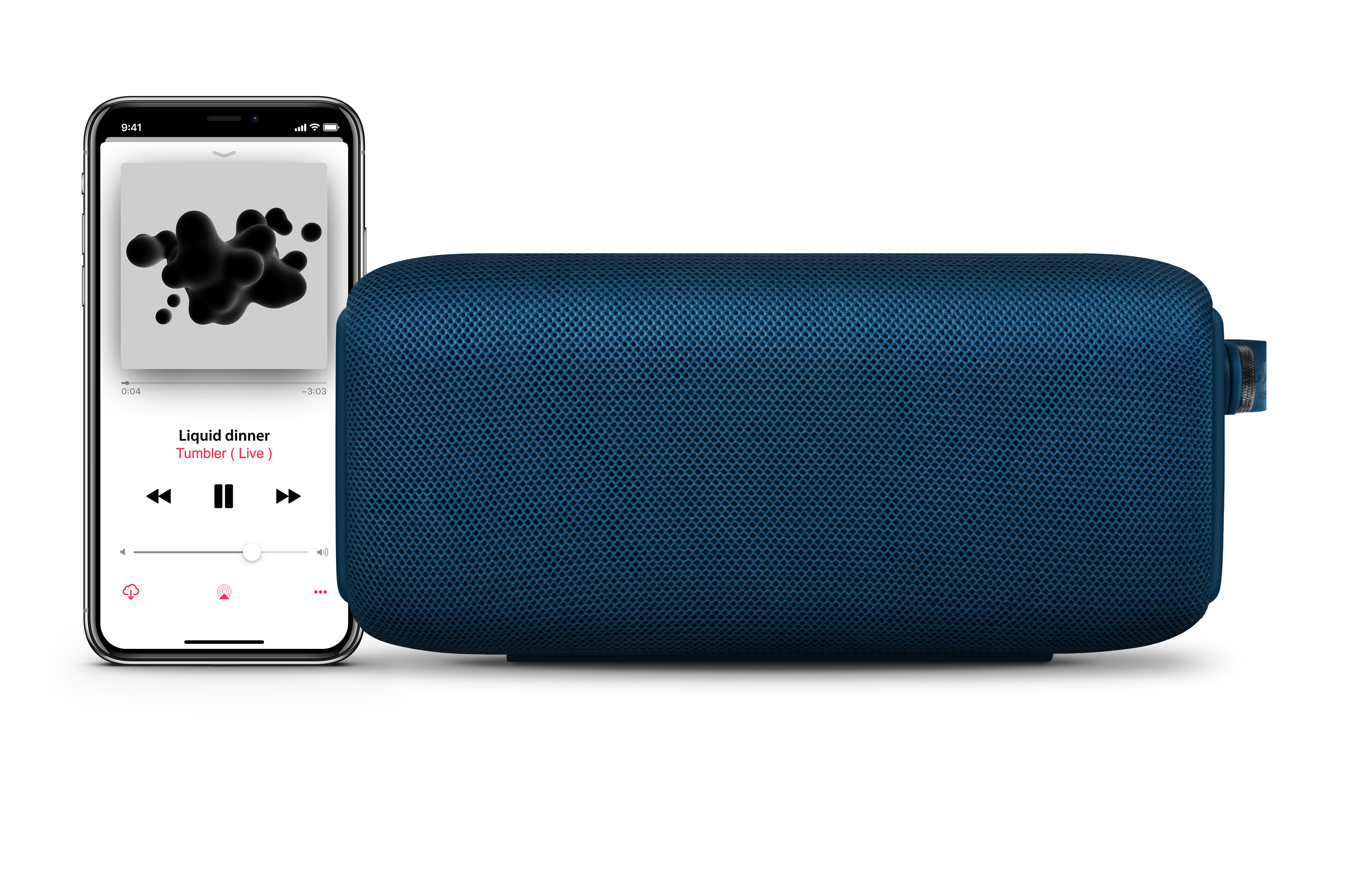 FRESH ‘N REBEL Rockbox Bold M Bluetooth Lautsprecher, Blau, Wasserfest
