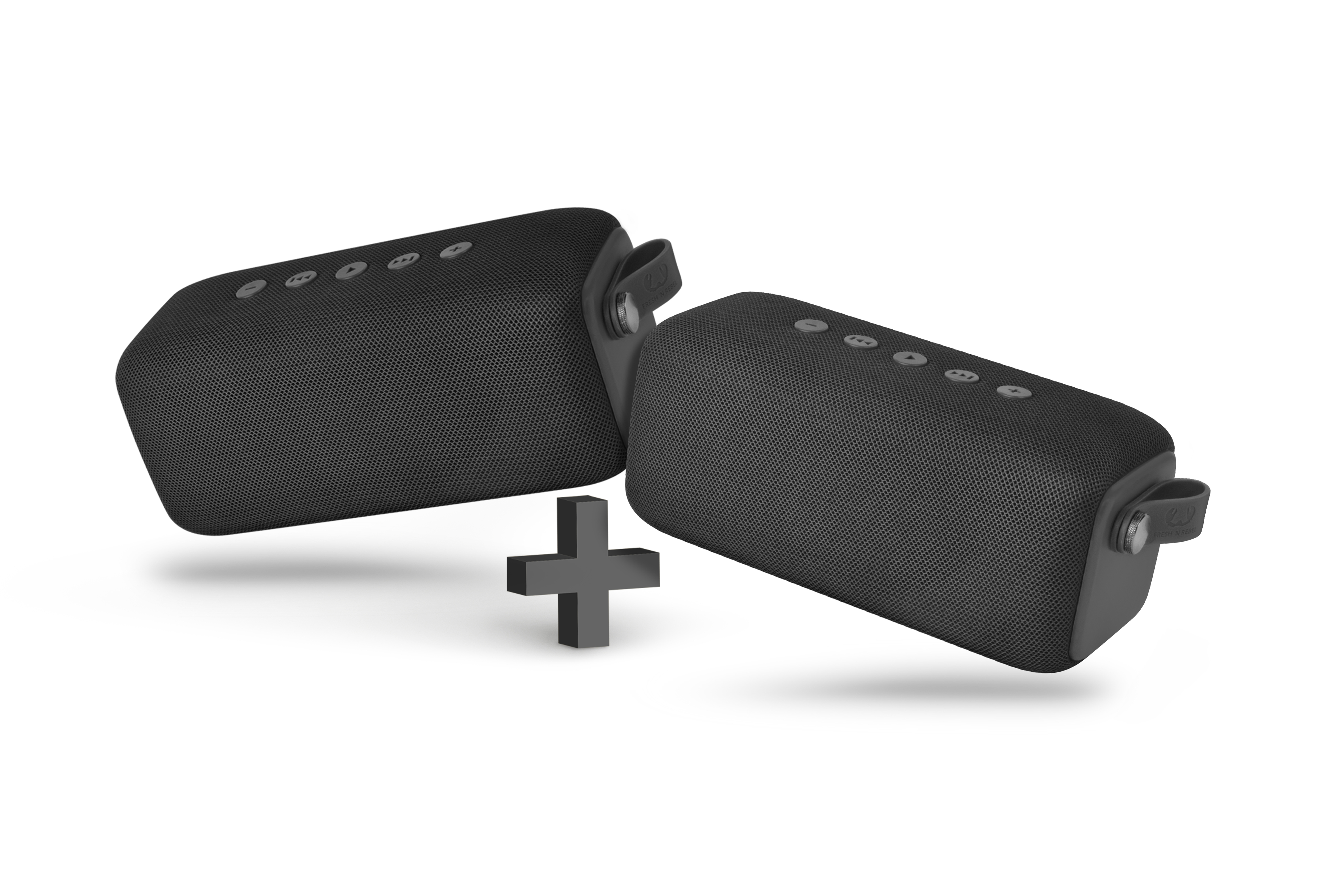 FRESH N REBEL Rockbox Bold M Bluetooth Lautsprecher, Grau, Wasserfest